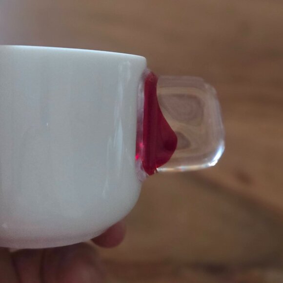 GUZZINI Italy set of 6 Porcelain Plastic Espresso Cups & Saucers - Picture 6 of 9